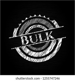 Bulk chalk emblem written on a blackboard