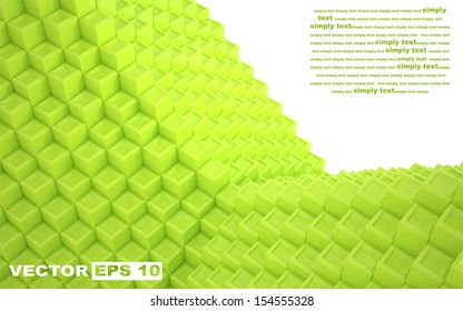 The bulk composition of the green vector streamlined cubes. Edit and insert your text.