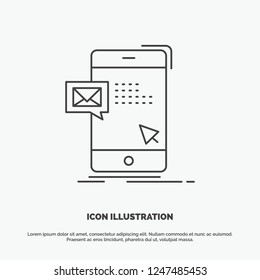 bulk, dialog, instant, mail, message Icon. Line vector gray symbol for UI and UX, website or mobile application