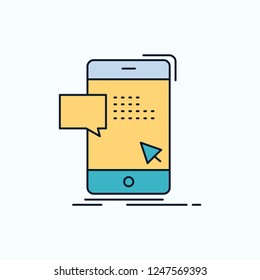 bulk, dialog, instant, mail, message Flat Icon. green and Yellow sign and symbols for website and Mobile appliation. vector illustration