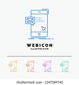 bulk, dialog, instant, mail, message 5 Color Line Web Icon Template isolated on white. Vector illustration