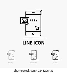 Bulk, Dialog, Instant, Mail, Message Icon In Thin, Regular And Bold Line Style. Vector Illustration