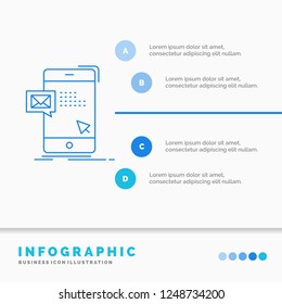 bulk, dialog, instant, mail, message Infographics Template for Website and Presentation. Line Blue icon infographic style vector illustration