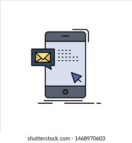 bulk, dialog, instant, mail, message Flat Color Icon Vector. Vector Icon Template background