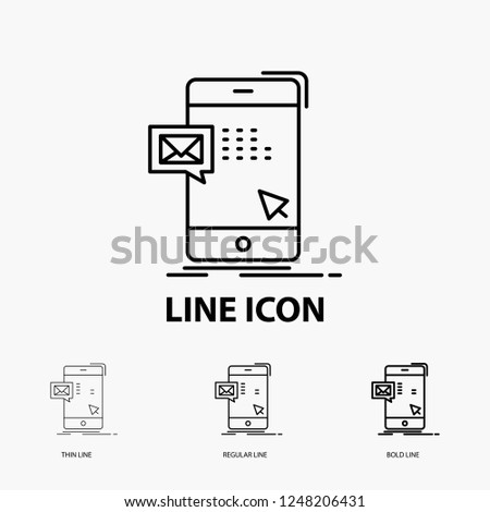 bulk, dialog, instant, mail, message Icon in Thin, Regular and Bold Line Style. Vector illustration