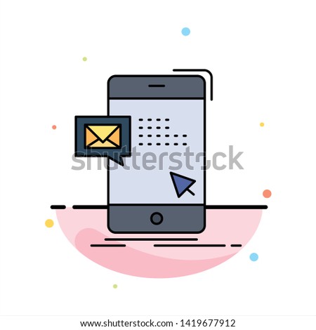 bulk, dialog, instant, mail, message Flat Color Icon Vector