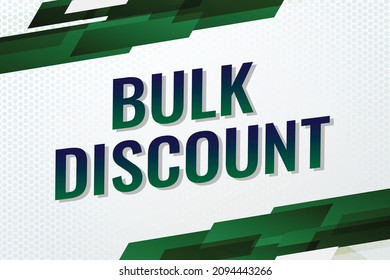 bulk discount concept vector illustration with green lines 3d style for social media landing page, template ui, web, mobile app, poster, banner, flyer, background, gift card, coupon, label, wallpaper
