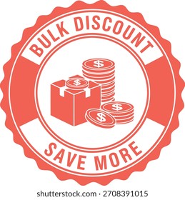 Bulk Discount mehr Stempel Emblem mit Box und Dollar Münzen