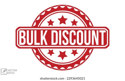 Bulk discount stamp red rubber stamp on white background. Bulk discount stamp sign. Bulk discount stamp.