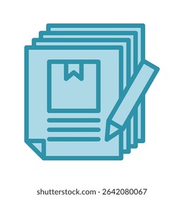 Bulk Editor dual tone blue color, mini illustration icon. use for modern concept, print, UI, UX kit, web and app development. Vector related to product offering, marketing, business.