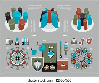 bulk and flat elements of infographics