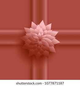 bulk flower on crossed ribbons