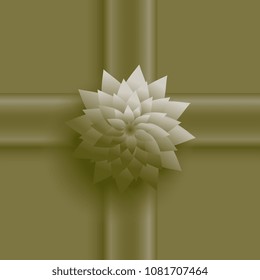 bulk flower on crossed ribbons