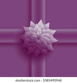 bulk flower on crossed ribbons