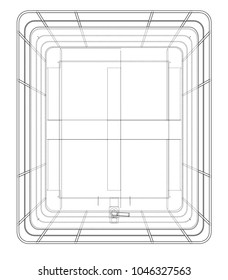 Bulk fluid shipping containers. EPS 10 vector format. Vector rendering of 3d