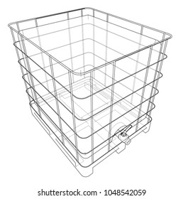 Bulk fluid shipping containers. EPS 10 vector format. Vector rendering of 3d
