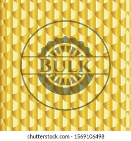 Bulk gold emblem. Scales pattern. Vector Illustration. Detailed.