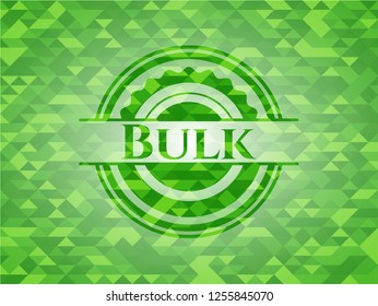 Bulk green emblem with mosaic background