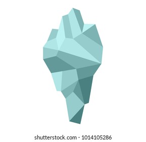 bulk iceberg on white background. low poly