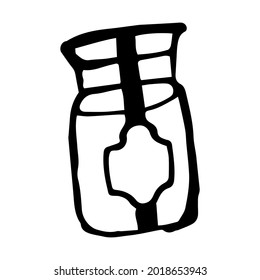 Bulk jar. Vector container icon. A can for sugar or coffee in the style of doodle. svg