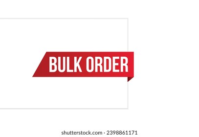 Bulk Order banner design. Bulk Order icon. Flat style vector illustration.