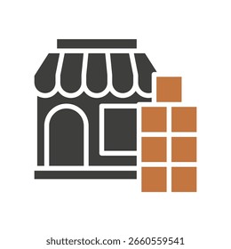 Großauftrag zweifarbig, Mini-Illustration Symbol. Nutzung für modernes Konzept, Print, UI, UX-Kit, Web- und App-Entwicklung. Vektor in Bezug auf Handel, Einzelhandel, Marketing und Shopping.

