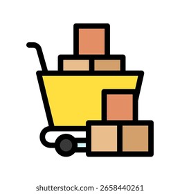 Color del contorno de la orden a granel, mini icono de la ilustración. uso para el concepto moderno, impresión, UI, kit de UX, Web y desarrollo del App. Vector relacionado con el comercio, el comercio minorista, el marketing y las compras.