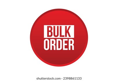 Ilustración de banner vectorial rojo Bulk Order aislado en fondo blanco