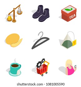 Bulk purchase icons set. Isometric set of 9 bulk purchase vector icons for web isolated on white background