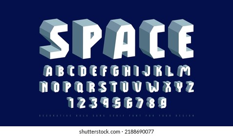 Bulk sans serif font. Letters and numbers for emblem, logo and title design
