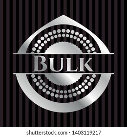 Bulk silvery emblem. Vector Illustration. Mosaic.