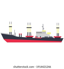 Bulker Ship Dry Cargo Vessel Vector Stock Vector (Royalty Free) 1914421246