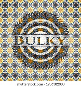 Bulky arabic emblem background. Arabesque decoration. 