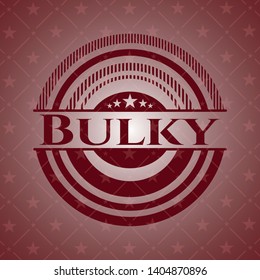 Bulky retro red emblem. Vector Illustration. Detailed.