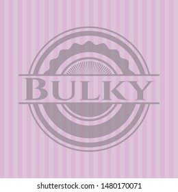 Bulky vintage pink emblem. Vector Illustration. Detailed.