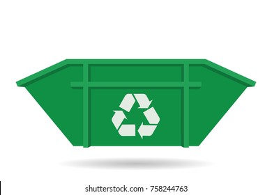bulky waste container with recycle symbol 