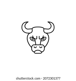 Bull, 2022 Symbol, einfache, dünne Linie Symbol, Vektorgrafik