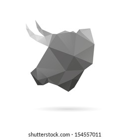Bull abstract isolated on a white backgrounds, vector illustration