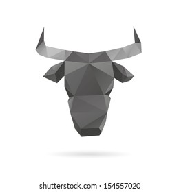 Bull abstract isolated on a white backgrounds, vector illustration