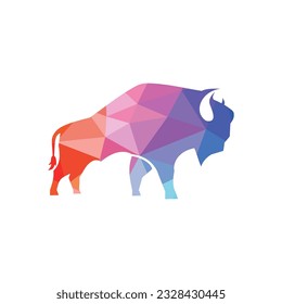 bull abstract logo design full color.