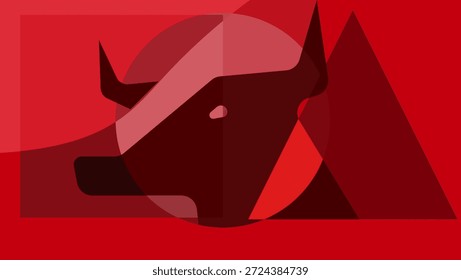 Fondo de mosaico Abstractas de toro, ilustración en color plano