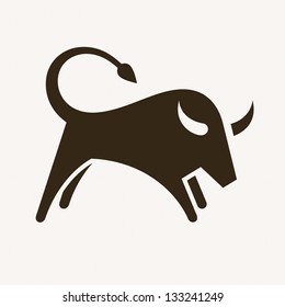 Bull, abstract vector illustration