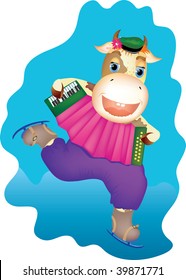 Bull with an accordion