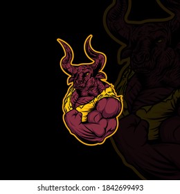 BULL ANGRY MASCOT LOGO TEMPLATE