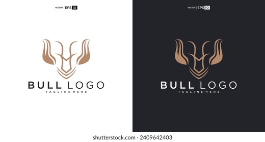 bull, angus cow bison buffalo  head  premium logo design. Creative bull horns