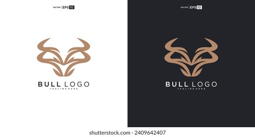 bull, angus cow bison buffalo  head  premium logo design. Creative bull horns