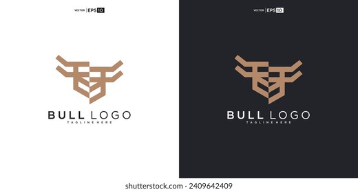 bull, angus cow bison buffalo  head  premium logo design. Creative bull horns