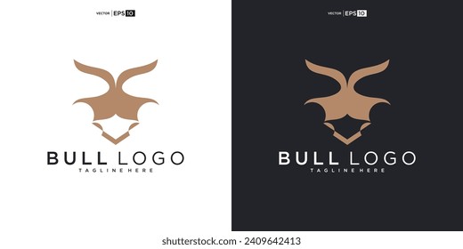 bull, angus cow bison buffalo  head  premium logo design. Creative bull horns