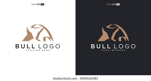 bull, angus cow bison buffalo premium logo design. Creative bull horns