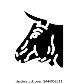 bull animal glyph icon vector. bull animal sign. isolated symbol illustration